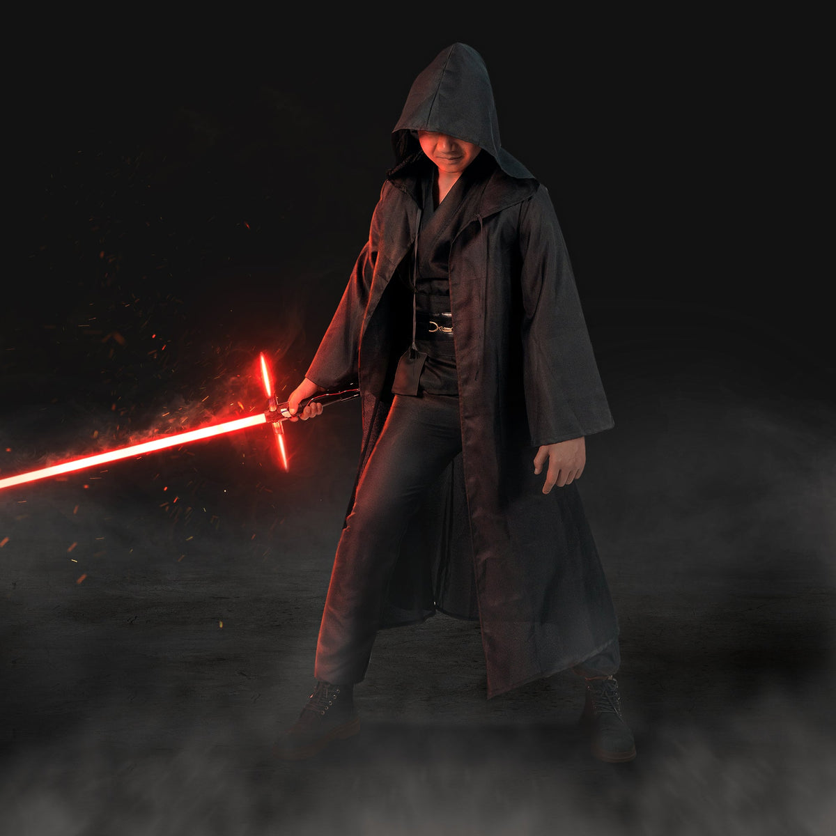 Red Metallic Robe Cosplay Dark Hooded Cosplay Robes – Saber Council