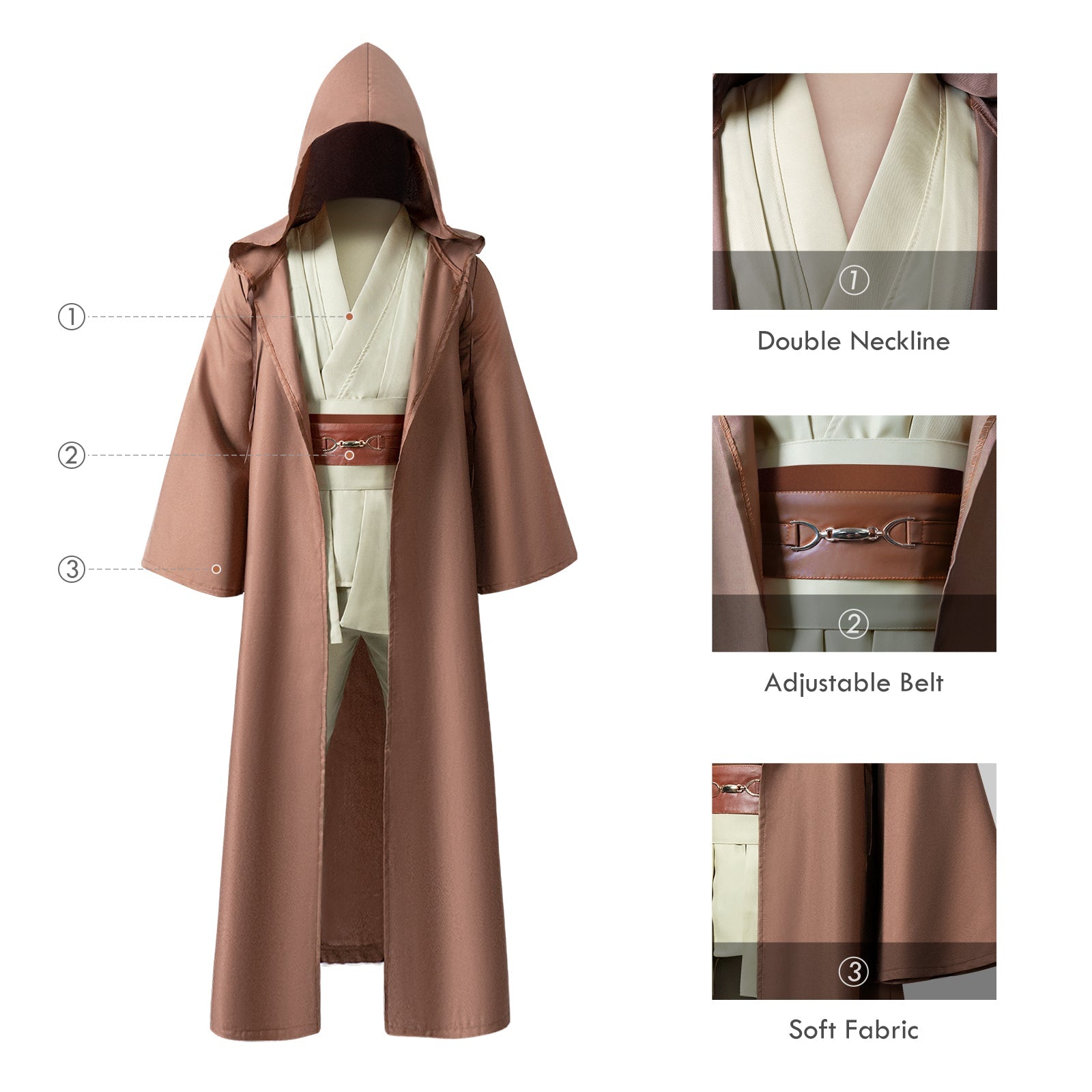 Light Hooded Cosplay Robes - Saber Council
